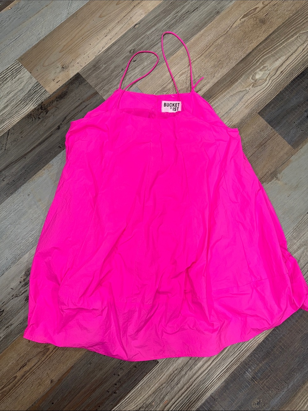 Bucket List Neon Pink Spaghetti Strap dress